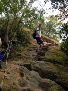 Dan on the trail with the ropes.