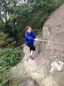 Sarah climbing.